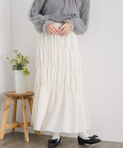 RETRO GIRL(レトロガール)の「シャーリングワッシャーSK(スカート・レディース・ブラック/ナチュラル/イエロー/アイボリー・FREE)」の20枚目の写真