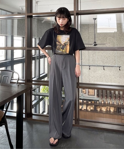 Chillfar（チルファー）の「アソートフォトプリントTシャツ（Tシャツ/カットソー・レディース・ホワイト系/ホワイト系1/ホワイト系2/杢グレー/アイボリー系/ホワイト/ブラック系1/オートミール/ブラック系・FREE）」の14枚目の写真