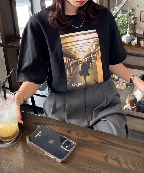 Chillfar（チルファー）の「アソートフォトプリントTシャツ（Tシャツ/カットソー・レディース・ホワイト系/ホワイト系1/ホワイト系2/杢グレー/アイボリー系/ホワイト/ブラック系1/オートミール/ブラック系・FREE）」の18枚目の写真