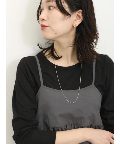 Samansa Mos2 blue（サマンサモスモスブルー）の「ラメリブロンT（Tシャツ/カットソー・レディース・イエロー/シルバーグレー/ブラック・F）」の2枚目の写真