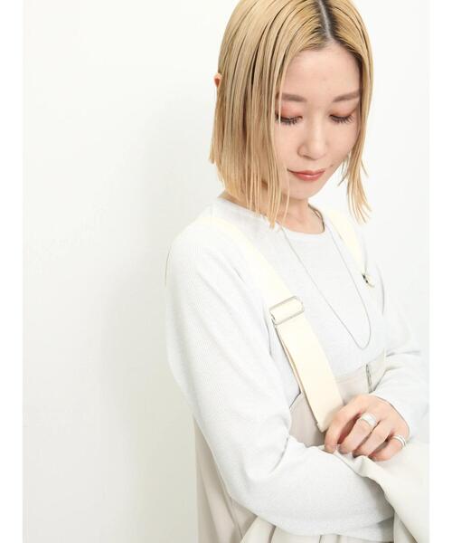 Samansa Mos2 blue（サマンサモスモスブルー）の「ラメリブロンT（Tシャツ/カットソー・レディース・イエロー/シルバーグレー/ブラック・F）」の20枚目の写真