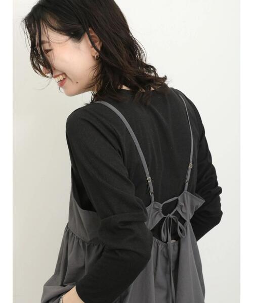 Samansa Mos2 blue（サマンサモスモスブルー）の「ラメリブロンT（Tシャツ/カットソー・レディース・イエロー/シルバーグレー/ブラック・F）」の14枚目の写真