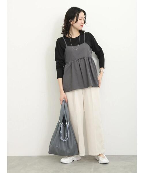 Samansa Mos2 blue（サマンサモスモスブルー）の「ラメリブロンT（Tシャツ/カットソー・レディース・イエロー/シルバーグレー/ブラック・F）」の15枚目の写真