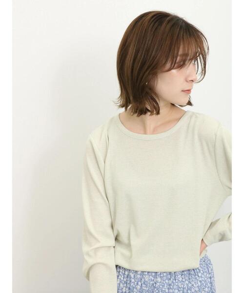 Samansa Mos2 blue（サマンサモスモスブルー）の「ラメリブロンT（Tシャツ/カットソー・レディース・イエロー/シルバーグレー/ブラック・F）」の17枚目の写真