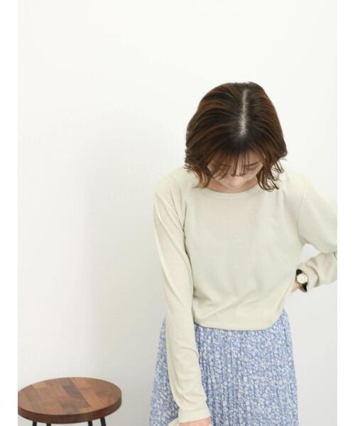 Samansa Mos2 blue（サマンサモスモスブルー）の「ラメリブロンT（Tシャツ/カットソー・レディース・イエロー/シルバーグレー/ブラック・F）」の18枚目の写真