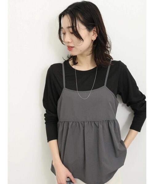 Samansa Mos2 blue（サマンサモスモスブルー）の「ラメリブロンT（Tシャツ/カットソー・レディース・イエロー/シルバーグレー/ブラック・F）」の6枚目の写真