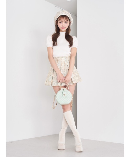 Darich(ダーリッチ)の「DDロゴハーフスリーブニットトップス(ニット/セーター・レディース・ブラック/ホワイト/ピンク・FREE)」の10枚目の写真
