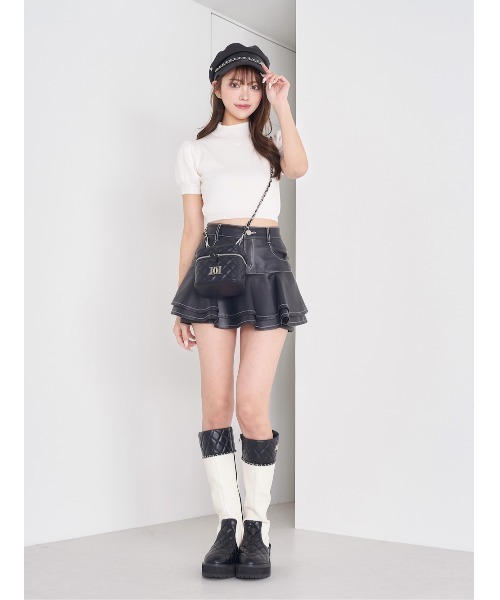Darich(ダーリッチ)の「DDロゴハーフスリーブニットトップス(ニット/セーター・レディース・ブラック/ホワイト/ピンク・FREE)」の11枚目の写真