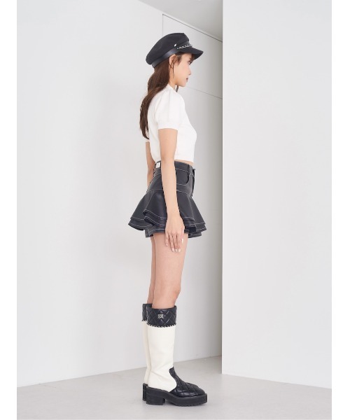 Darich(ダーリッチ)の「DDロゴハーフスリーブニットトップス(ニット/セーター・レディース・ブラック/ホワイト/ピンク・FREE)」の12枚目の写真