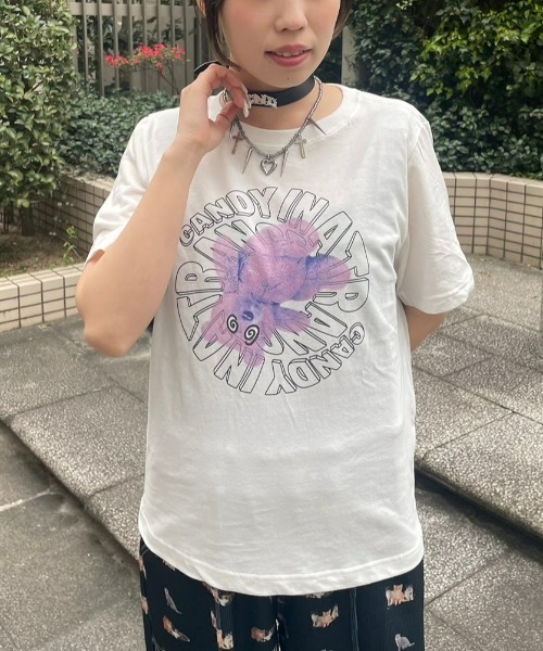Candy Stripper（キャンディストリッパー）の「CANDY IN A TRANCE Tシャツ（Tシャツ/カットソー・レディース・パープル/オフホワイト/ブラック・1/2/3）」の2枚目の写真