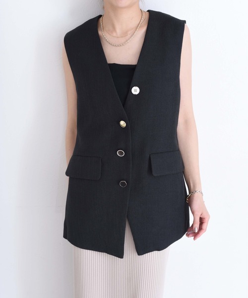 セール】ミックスボタン カーブラインジレ（ベスト）｜Eimee Law