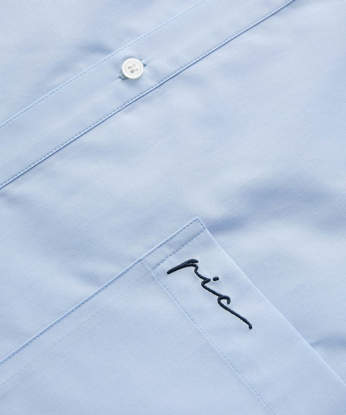 ROPE' PICNIC（ロペピクニック）の「【ご好評につき追加生産】クロップド丈ハーフスリーブシャツ/UVケア（シャツ/ブラウス・レディース・オフホワイト/ブルー/オレンジ/サックスブルー・38）」の9枚目の写真