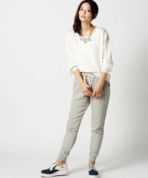 ROSE BUD(ローズバッド)の「LCTB-15202 DRAWSTRING PANTS(その他パンツ・レディース・ミックスグレー/インディゴブルー・ONE SIZE)」の12枚目の写真