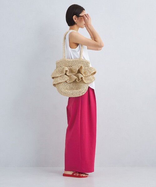 green label relaxing（グリーンレーベルリラクシング）の「［size SHORT/TALLあり］ ドライタッチ ワイドパンツ（スラックス・レディース・ピンク/ネイビー/ベージュ/ワインレッド・SHORT/36/38/40/TALL）」の10枚目の写真