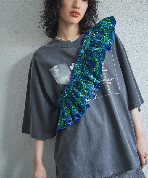 ROSE BUD(ローズバッド)の「(mag.by c)アフリカンプリントフリル(シャツ/ブラウス・レディース・ブラウン/グリーン・FREE)」の11枚目の写真