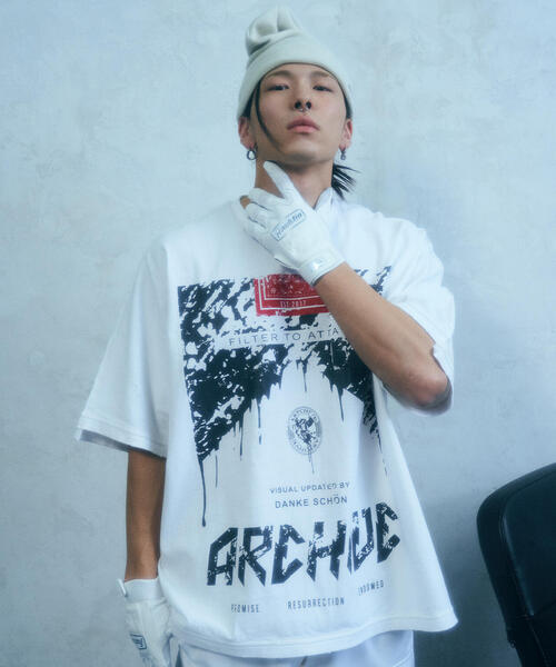 DANKE SCHON（ダンケシェーン）の「DankeSchon/ダンケシェーン/CIGARETTE DOLMAN S/S Tシャツ（Tシャツ/カットソー・メンズ・ホワイト/チャコールグレー・M/L）」の5枚目の写真