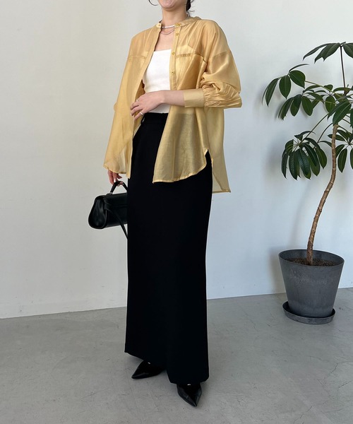 CAPRICIEUX LE'MAGE（カプリシューレマージュ）の「シアーポケットシャツ（シャツ/ブラウス・レディース・イエロー/ホワイト系その他/ベージュ/ブラック・FREE）」の10枚目の写真