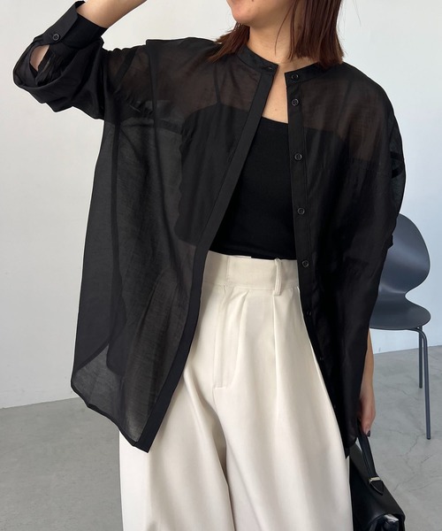 CAPRICIEUX LE'MAGE（カプリシューレマージュ）の「シアーポケットシャツ（シャツ/ブラウス・レディース・イエロー/ホワイト系その他/ベージュ/ブラック・FREE）」の13枚目の写真