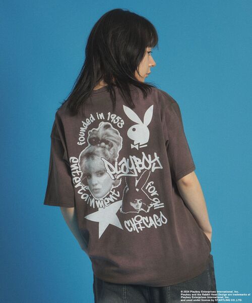 PLAYBOY(プレイボーイ)の「【SEQUENZ(シークエンズ)】PB VINTAGE COLLAGE S/S TEE / PLAYBOY×Sequenz 90s Tシャツ スプレーブリーチ加工 グラフィック コラージュ 半袖(Tシャツ/カットソー・メンズ・ダークブラウン/ブラック/ライトグレー・X-LARGE/MEDIUM/LARGE)」の15枚目の写真