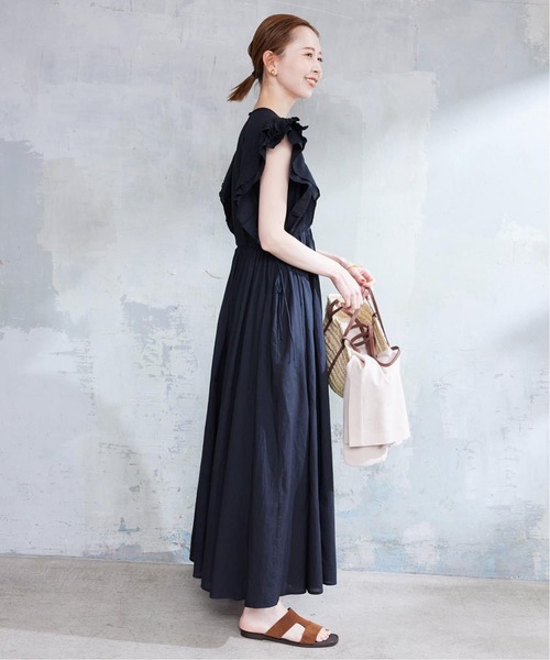 SLOBE IENA（スローブイエナ）の「《追加》ピンタックフリルワンピース（ワンピース・レディース・ブラック/サックスブルー・FREE）」の14枚目の写真