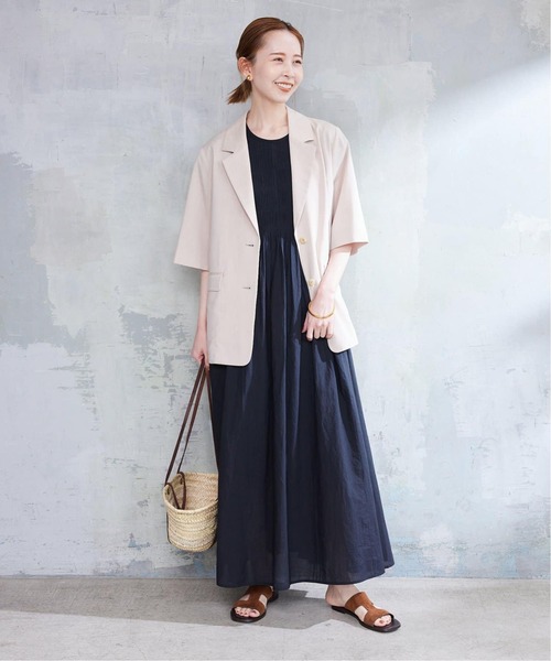 SLOBE IENA（スローブイエナ）の「《追加》ピンタックフリルワンピース（ワンピース・レディース・ブラック/サックスブルー・FREE）」の16枚目の写真