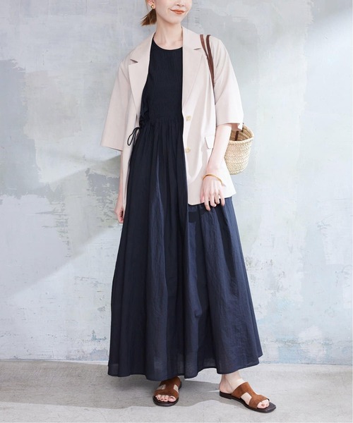 SLOBE IENA（スローブイエナ）の「《追加》ピンタックフリルワンピース（ワンピース・レディース・ブラック/サックスブルー・FREE）」の17枚目の写真