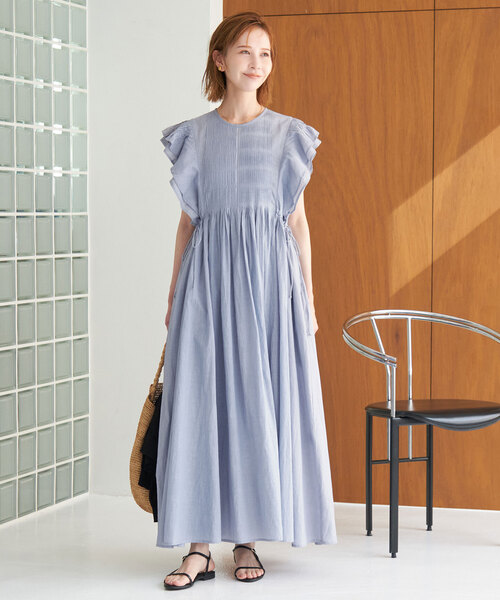 SLOBE IENA（スローブイエナ）の「《追加》ピンタックフリルワンピース（ワンピース・レディース・ブラック/サックスブルー・FREE）」の20枚目の写真