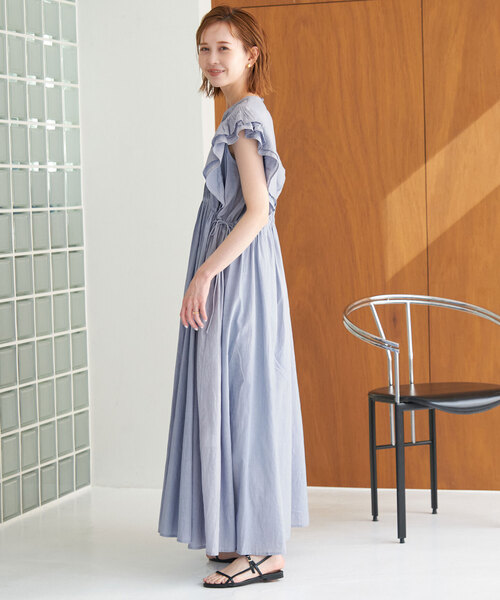 SLOBE IENA（スローブイエナ）の「《追加》ピンタックフリルワンピース（ワンピース・レディース・ブラック/サックスブルー・FREE）」の22枚目の写真