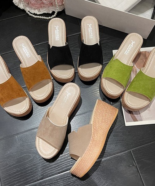 Miniministore(ミニミニストア)の「ウェッジソール 厚底サンダル 履きやすい(サンダル・レディース・ブラック/グリーン/ベージュ/キャメル・23.5cm/24.0cm/23.0cm/24.5cm/22.5cm)」の6枚目の写真