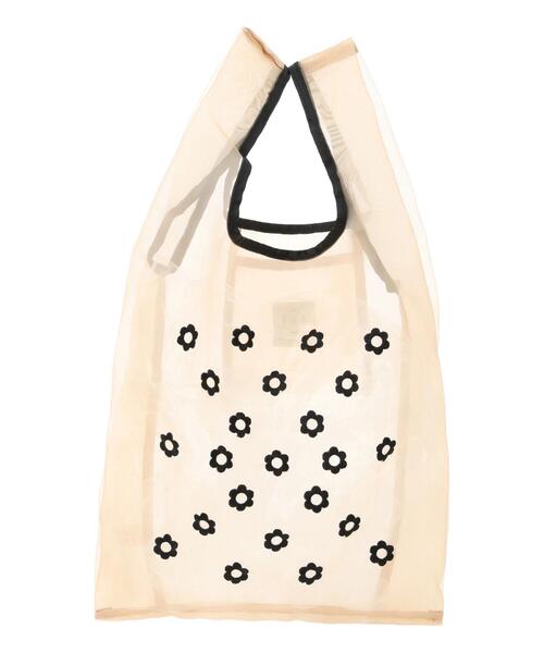 Samansa Mos2(サマンサ モスモス)の「【ポケッタブル】花刺繍シアーマルシェバッグ(ハンドバッグ・レディース・ベージュ/ブラウン・F)」の9枚目の写真