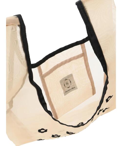 Samansa Mos2(サマンサ モスモス)の「【ポケッタブル】花刺繍シアーマルシェバッグ(ハンドバッグ・レディース・ベージュ/ブラウン・F)」の16枚目の写真