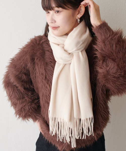 Lui's（ルイス）の「ソフトカラーストール（マフラー・レディース・アイボリー/ダークグリーン/ボルドー/ブラック・FREE）」の18枚目の写真