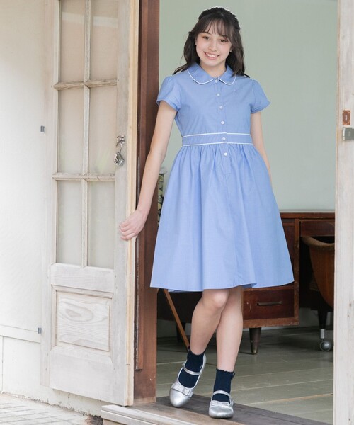 【セール】【150-160㎝】シャンブレー ワンピース（ワンピース）｜組曲（クミキョク）