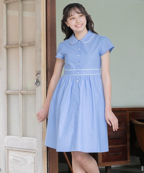 【セール】【150-160㎝】シャンブレー ワンピース（ワンピース）｜組曲（クミキョク）