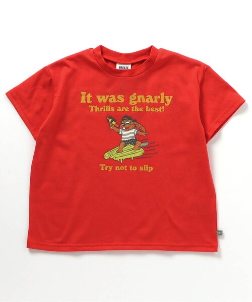 BREEZE(ブリーズ)の「【接触冷感】もっとスズシー サーフモチーフTシャツ(Tシャツ/カットソー・キッズ・アイボリー/レッド・90/100/110/120/80/130/140)」の2枚目の写真