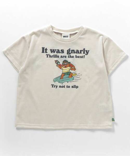 BREEZE(ブリーズ)の「【接触冷感】もっとスズシー サーフモチーフTシャツ(Tシャツ/カットソー・キッズ・アイボリー/レッド・90/100/110/120/80/130/140)」の1枚目の写真