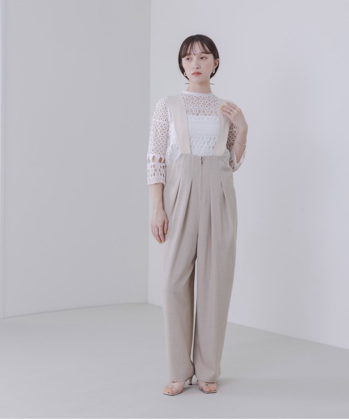 新品　今季　エイミーロウ　タックリラックス サロペット　カーキグレー タックリラックス サロペット Eimee Law│Eimee Law & LHELBIE