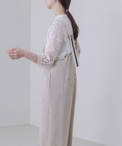 新品　今季　エイミーロウ　タックリラックス サロペット　カーキグレー タックリラックス サロペット Eimee Law│Eimee Law & LHELBIE