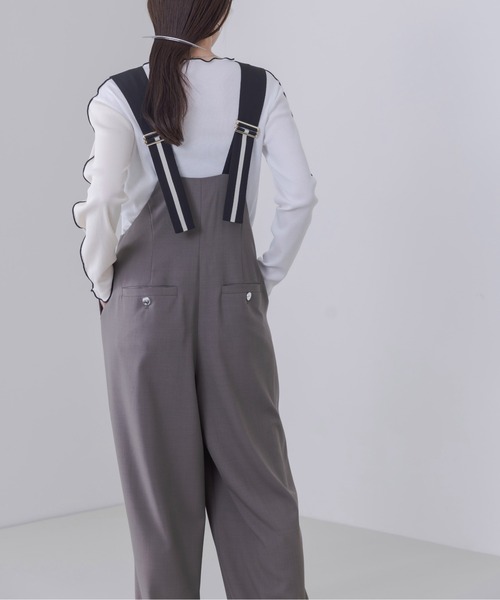 新品　今季　エイミーロウ　タックリラックス サロペット　カーキグレー タックリラックス サロペット Eimee Law│Eimee Law & LHELBIE