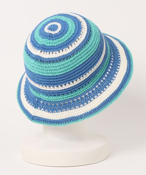 BILLABONG（ビラボン）の「BILLABONG レディース CROCHE STRIPE HAT ハット 【2024年夏モデル】/ビラボン（ハット・レディース・ブルー/ホワイト・FREE）」の3枚目の写真