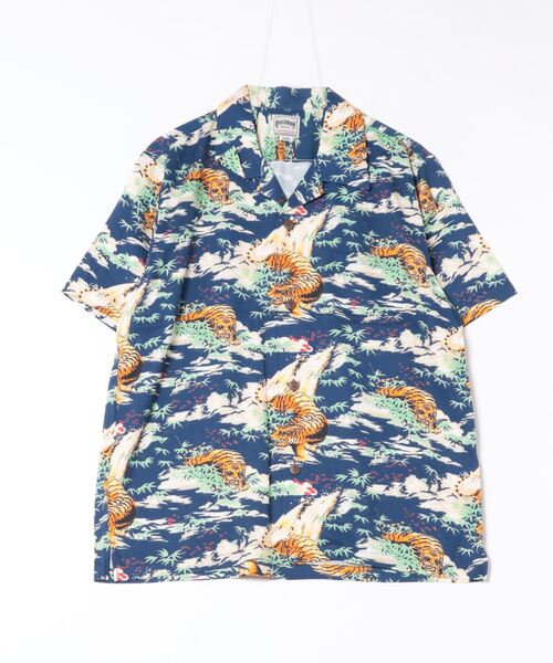 ブラウス シャツ HOUSTON /ヒューストン 41106 ALOHA SHIRT (虎) / アロハシャツ/ HS411 レディース メンズ HOUSTON ブラウス シャツ /ヒューストン 41106 ALOHA SHIRT (虎
