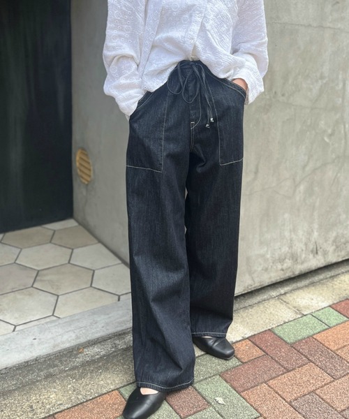 Lee リラックスイージーワイドペインターデニムパンツ　ブルー 軽くて涼しいワイド】リラックス イージーペインターパンツ/通気