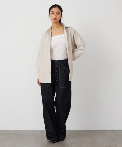 Lee(リー)の「Lee/リー 涼感リラックス イージーワイドペインター デニムパンツ【楽ちんワイドデニム】【イージーパンツ】(デニムパンツ・レディース・ホワイト/ブラック/ベージュ/ライトインディゴブルー/インディゴブルー/ブルー/ライトグリーン・MEDIUM/SMALL)」の22枚目の写真