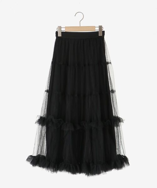 MAJESTIC LEGON（マジェスティックレゴン）の「ロマンティックティアードチュールスカート（スカート・レディース・アイボリー/ブラック・SMALL/MEDIUM）」の21枚目の写真