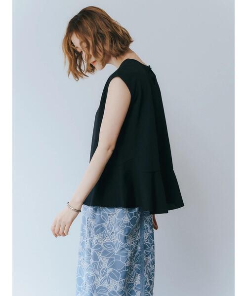 YECCA VECCA（イェッカヴェッカ）の「ペプラムカットソーブラウス（シャツ/ブラウス・レディース・ブラック/オフホワイト・FREE）」の10枚目の写真