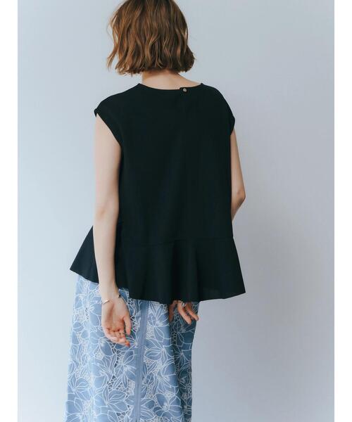 YECCA VECCA（イェッカヴェッカ）の「ペプラムカットソーブラウス（シャツ/ブラウス・レディース・ブラック/オフホワイト・FREE）」の11枚目の写真