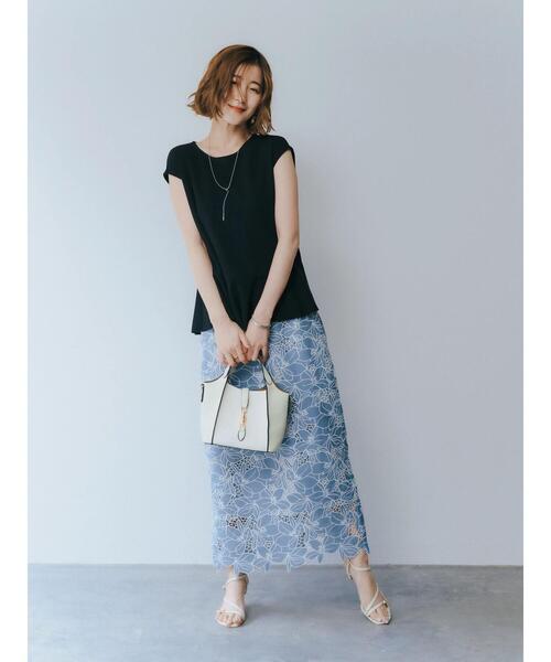 YECCA VECCA（イェッカヴェッカ）の「ペプラムカットソーブラウス（シャツ/ブラウス・レディース・ブラック/オフホワイト・FREE）」の14枚目の写真