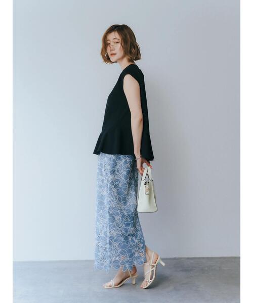 YECCA VECCA（イェッカヴェッカ）の「ペプラムカットソーブラウス（シャツ/ブラウス・レディース・ブラック/オフホワイト・FREE）」の15枚目の写真