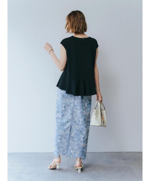 YECCA VECCA（イェッカヴェッカ）の「ペプラムカットソーブラウス（シャツ/ブラウス・レディース・ブラック/オフホワイト・FREE）」の17枚目の写真