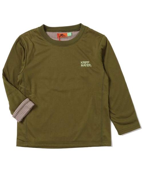 KRIFF MAYER Kid's Collection(クリフメイヤーキッズコレクション)の「裏ブロックフリースぽかぽかTシャツ(Tシャツ/カットソー・キッズ・ブラック/カーキ/グレー/ネイビー・120/130/140/150/160/170)」の3枚目の写真